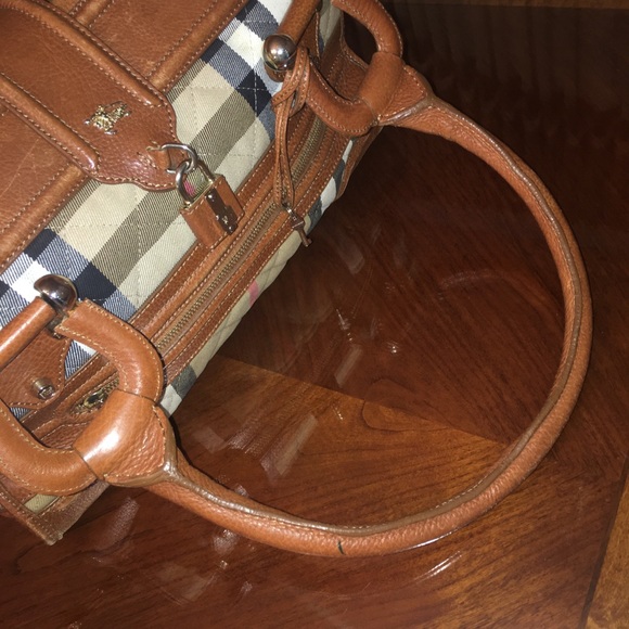 Burberry Chestnut Leather Quilted Manor Satchel - Picture 4 of 9